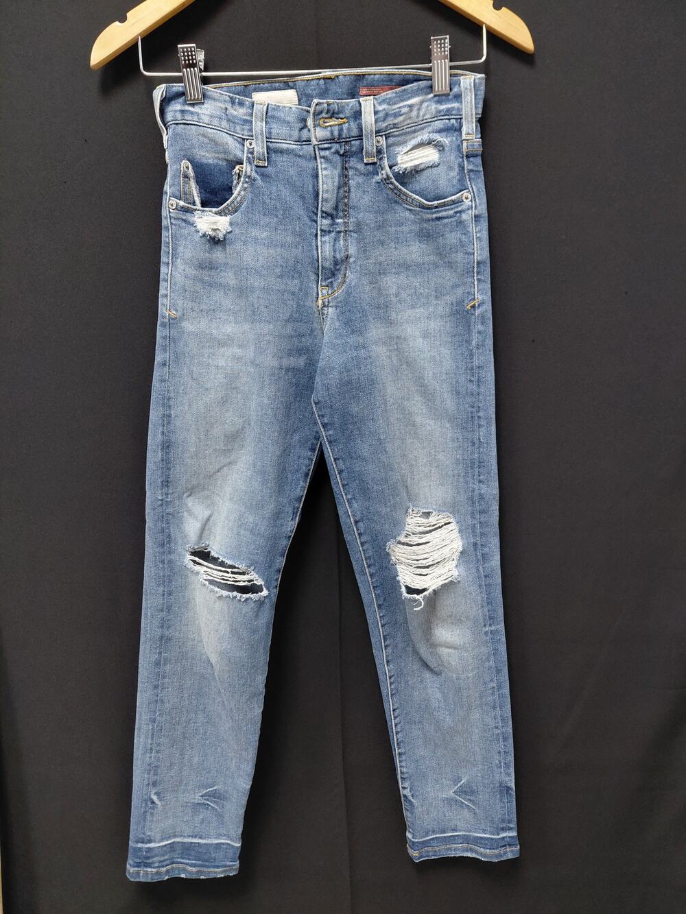Pilcro Distressed Denim Jeans Blue Solid Regular Size 25